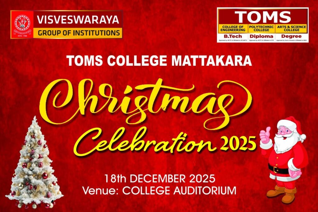Christmas celebration at TOMS College of Engineering and Polytechnic with students and staff
