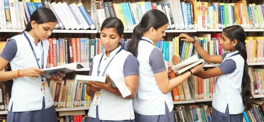 Students at Toms college library